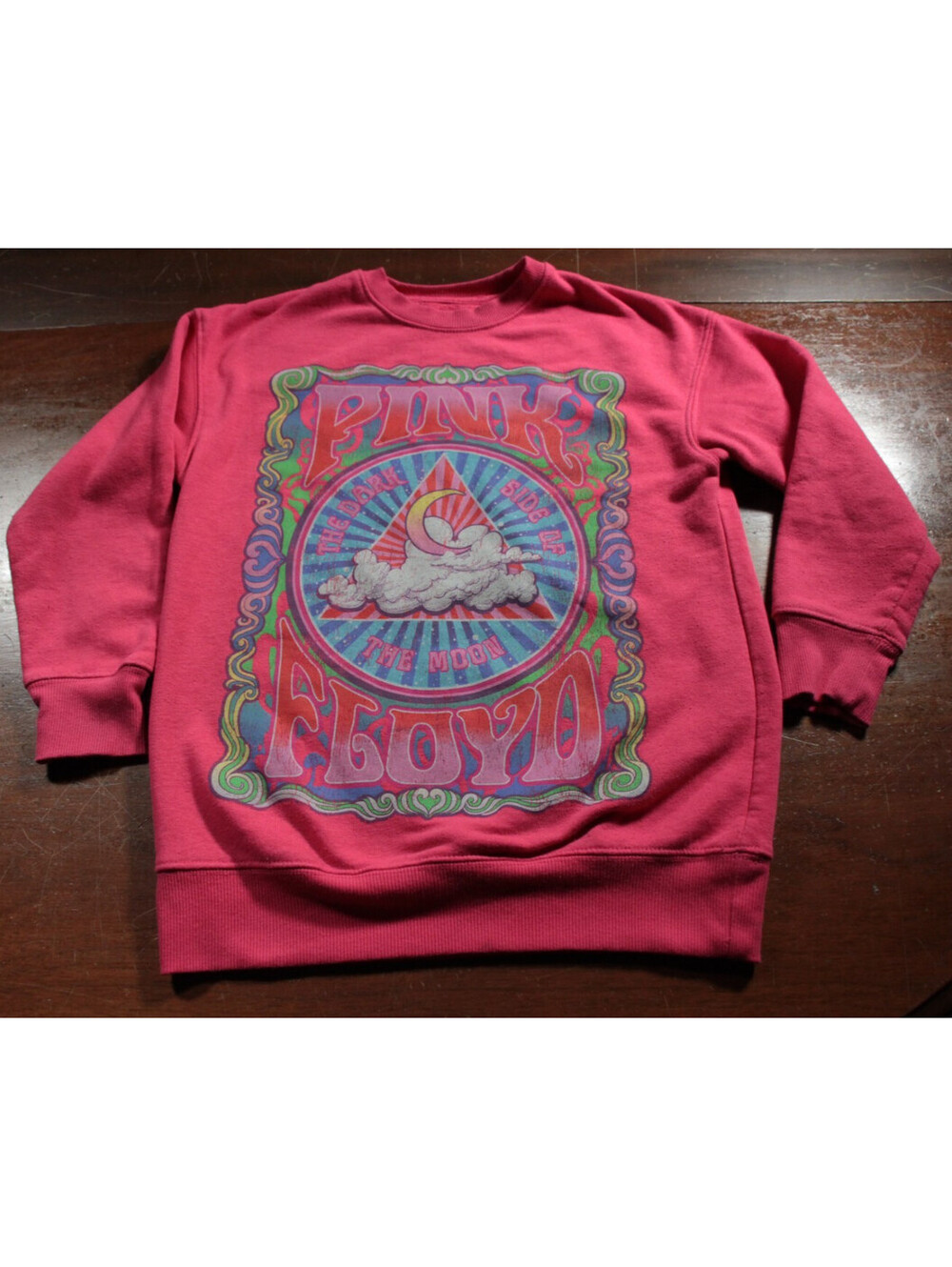 Pink Floyd Dark Side of the Moon Sweatshirt Youth M Kids Pink